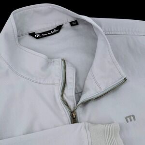 Travis Mathew Mens 2XL Jacket Zip Front Light Gray Cotton Blend Casual